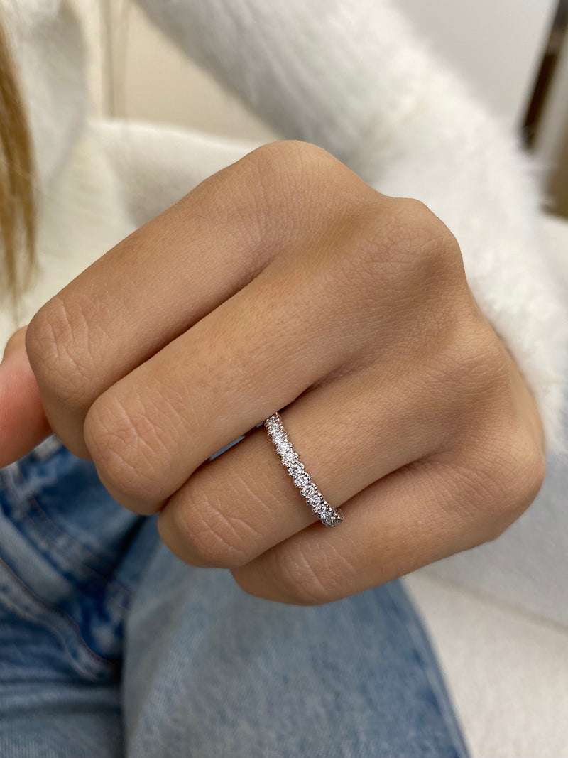 Diamond Half Eternity Ring 0.31 Carat White Gold 14K