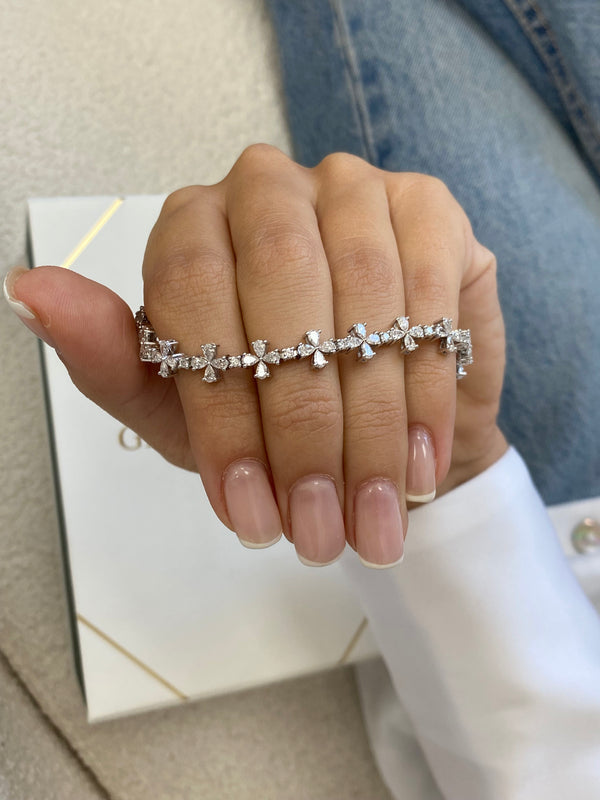 Diamond Tennis Bracelet 4.32 Carat White Gold 14K