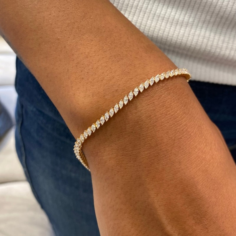 Diamond Tennis Bracelet 2.26 Carat Rose Gold 18K