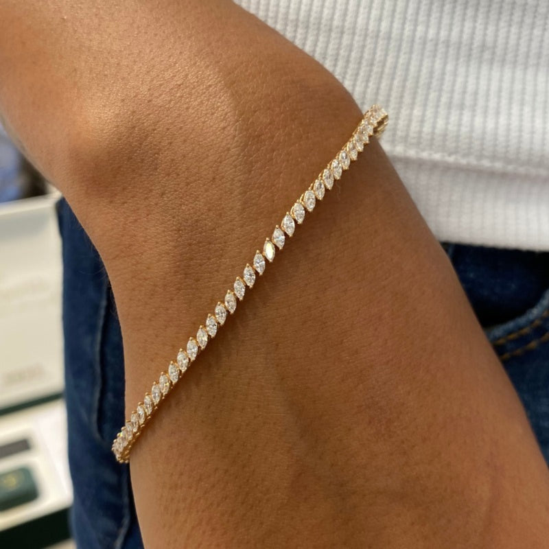 Diamond Tennis Bracelet 2.26 Carat Rose Gold 18K