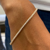 Diamond Tennis Bracelet 2.26 Carat Rose Gold 18K