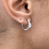 Diamond Hoop Earrings 1.01 ct White Gold