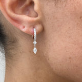 Diamond Dangle Earrings 0.6 ct White Gold