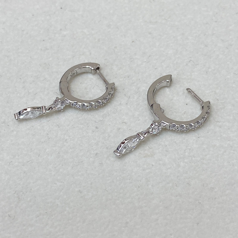 Diamond Dangle Earrings 0.6 ct White Gold