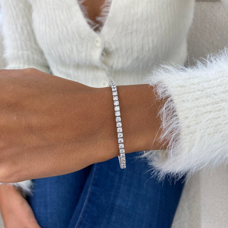Diamond Tennis Bracelet 4.53 Carat White Gold 14K