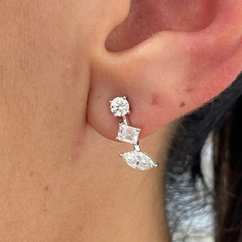 Diamond Stud Earrings 1.16 Carat White Gold 14K