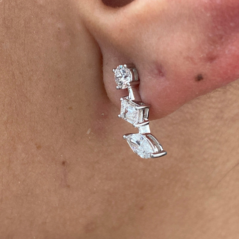 Diamond Stud Earrings 1.16 Carat White Gold 14K