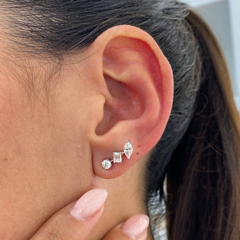 Diamond Stud Earrings 1.16 Carat White Gold 14K