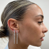Diamond Drop Earrings 4.24 Carat White Gold 14K