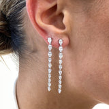 Diamond Drop Earrings 4.24 Carat White Gold 14K