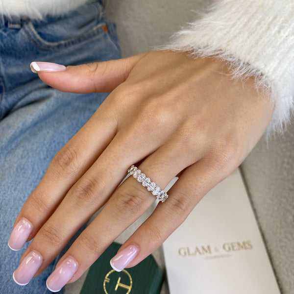Diamond Eternity Ring 3.41 Carat White Gold 14K