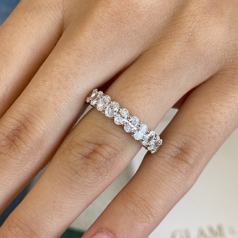 Diamond Eternity Ring 3.41 Carat White Gold 14K