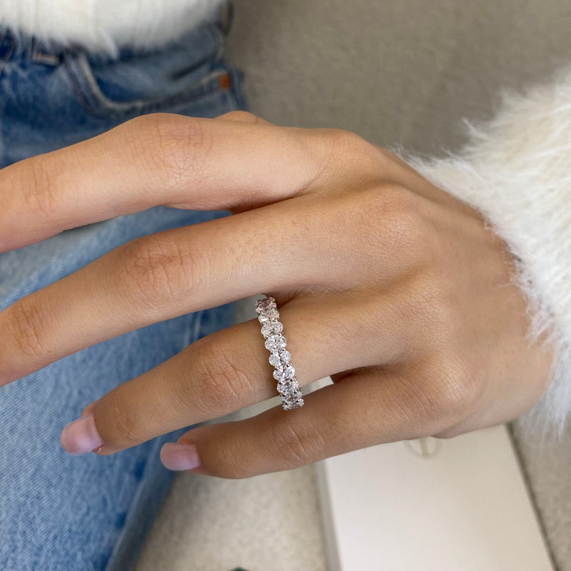 Diamond Eternity Ring 3.41 Carat White Gold 14K