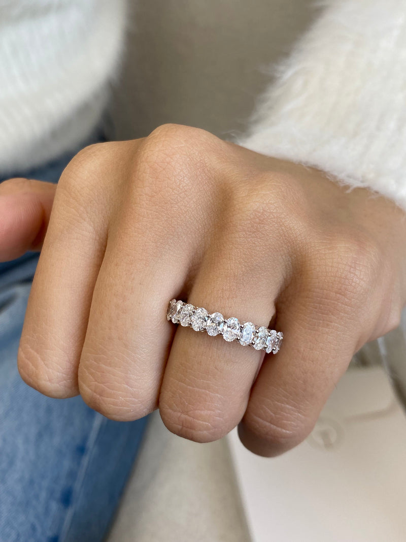 Diamond Eternity Ring 3.41 Carat White Gold 14K