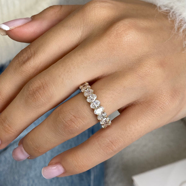 Diamond Eternity Ring 4.06 Carat Yellow Gold 14K