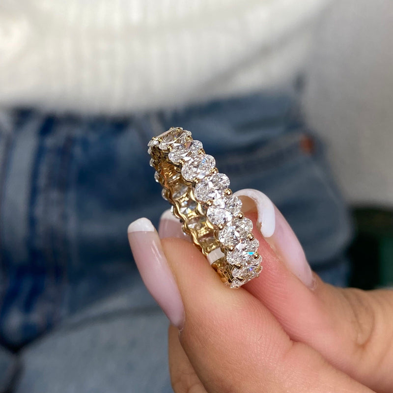Diamond Eternity Ring 4.06 Carat Yellow Gold 14K