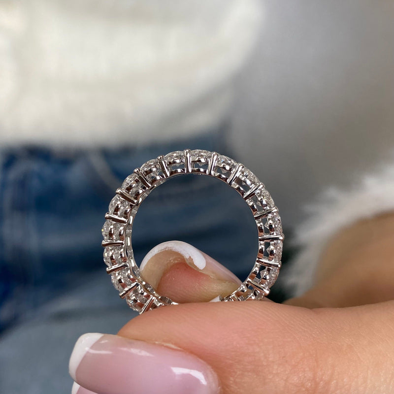 Diamond Eternity Ring 4.12 Carat White Gold 14K