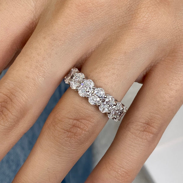 Diamond Eternity Ring 6.31 Carat White Gold 14K