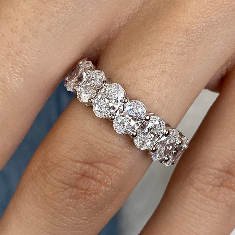 Diamond Eternity Ring 6.31 Carat White Gold 14K