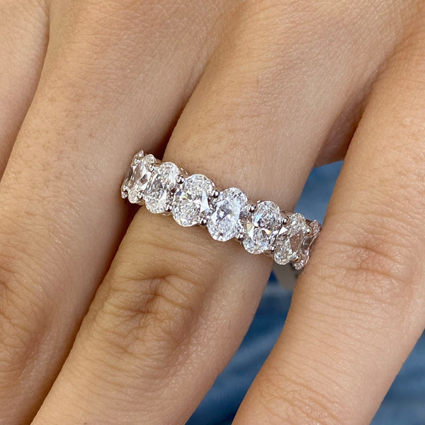 Diamond Eternity Ring 5.63 Carat White Gold 14K