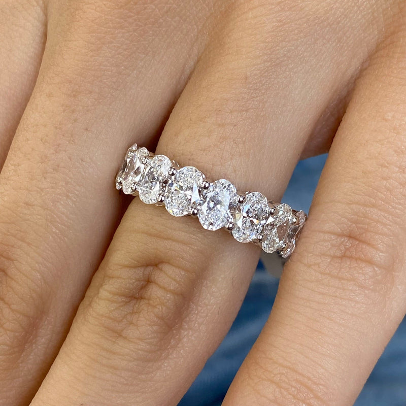 Diamond Eternity Ring 5.63 Carat White Gold 14K
