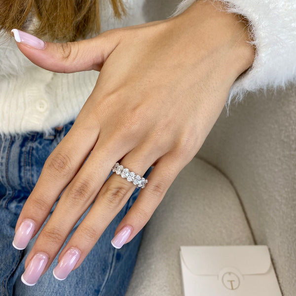 Diamond Eternity Ring 5.63 Carat White Gold 14K