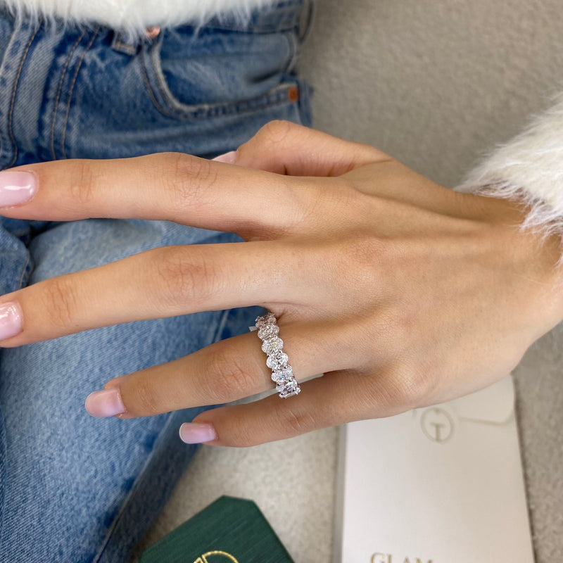 Diamond Eternity Ring 5.63 Carat White Gold 14K