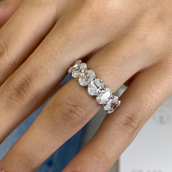 Diamond Eternity Ring 8.58 Carat White Gold 14K