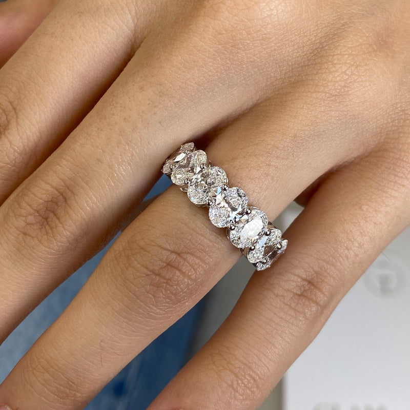 Diamond Eternity Ring 8.58 Carat White Gold 14K