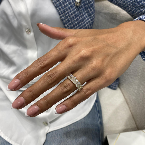 Diamond Half Eternity Ring 3.91 Carat Yellow Gold 14K