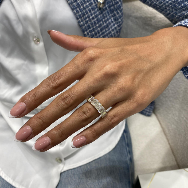 Diamond Half Eternity Ring 3.91 Carat Yellow Gold 14K