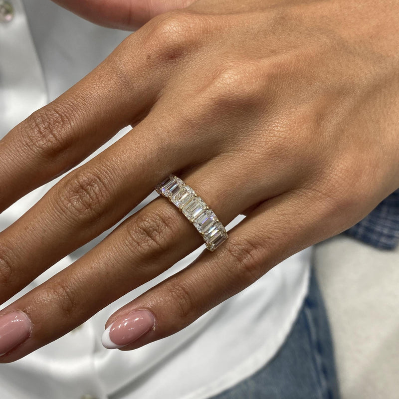 Diamond Half Eternity Ring 3.91 Carat Yellow Gold 14K