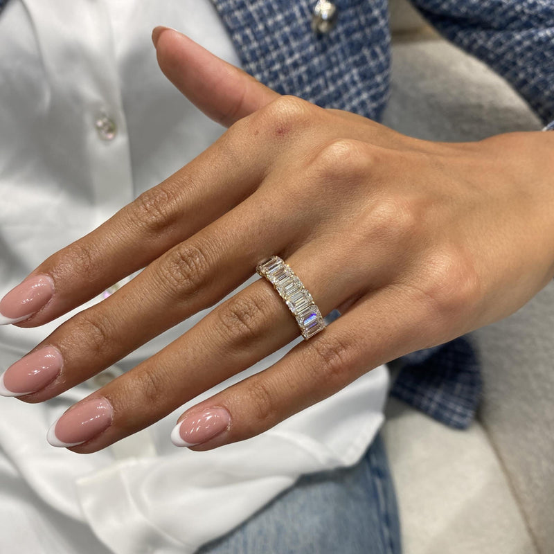 Diamond Half Eternity Ring 3.91 Carat Yellow Gold 14K