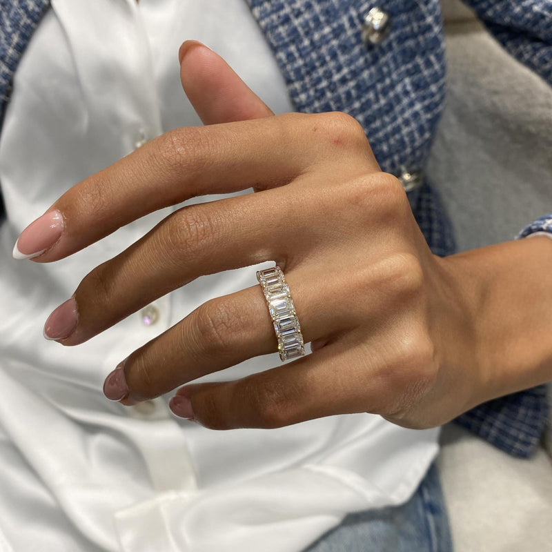 Diamond Half Eternity Ring 3.91 Carat Yellow Gold 14K