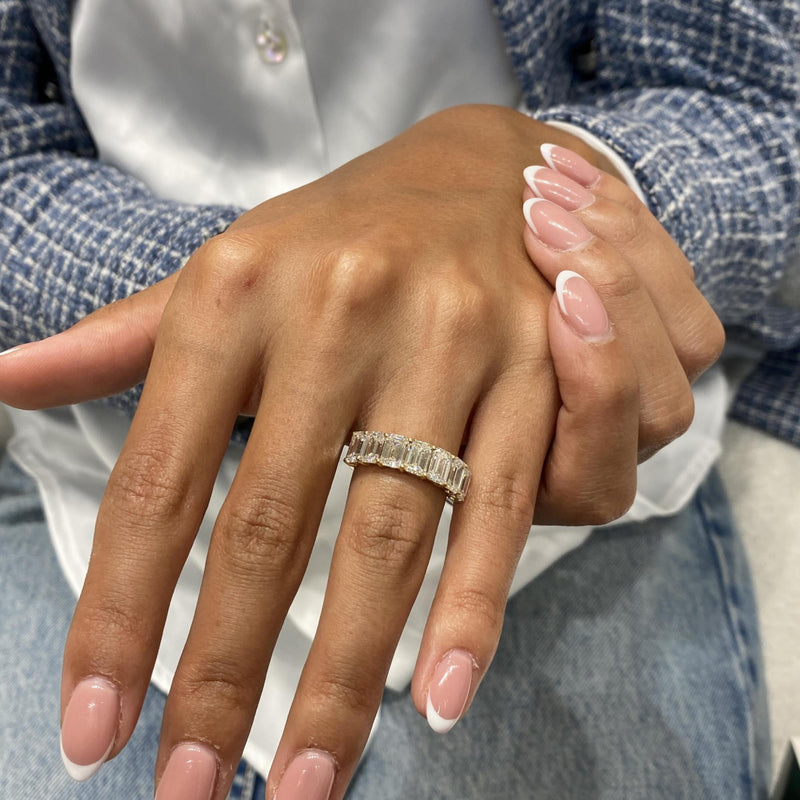 Diamond Half Eternity Ring 3.91 Carat Yellow Gold 14K