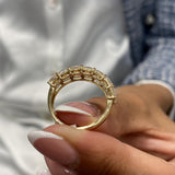 Diamond Half Eternity Ring 3.91 Carat Yellow Gold 14K