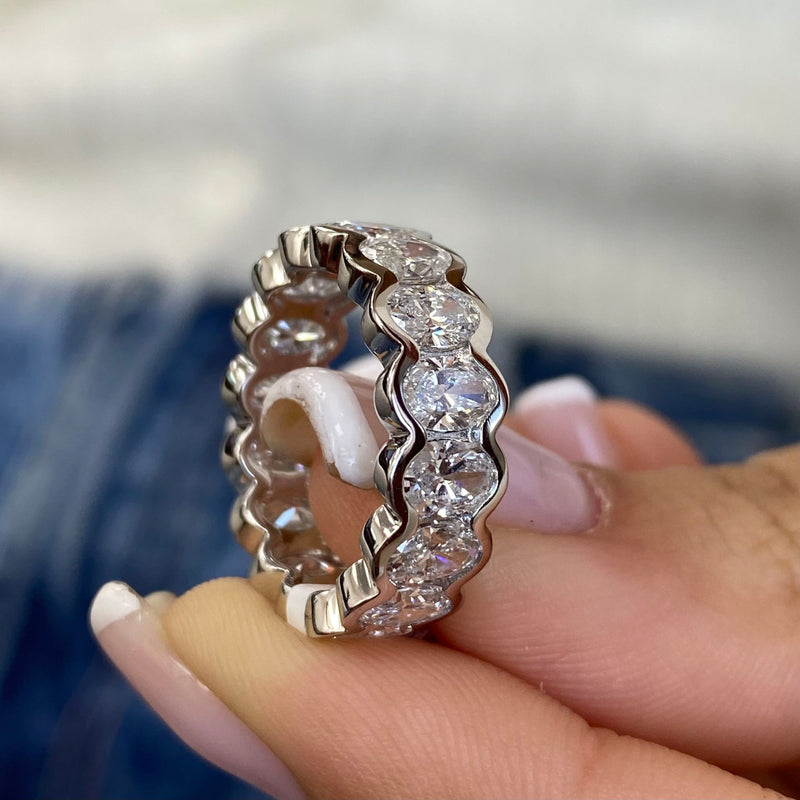 Diamond Eternity Ring 3.78 Carat White Gold 14K