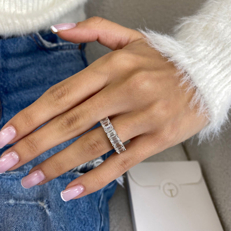 Diamond Eternity Ring 8.25 Carat White Gold 14K