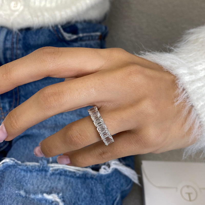 Diamond Eternity Ring 8.25 Carat White Gold 14K