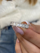 Diamond Eternity Ring 4.86 Carat White Gold 14K