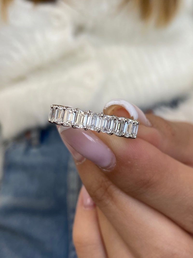 Diamond Eternity Ring 4.86 Carat White Gold 14K