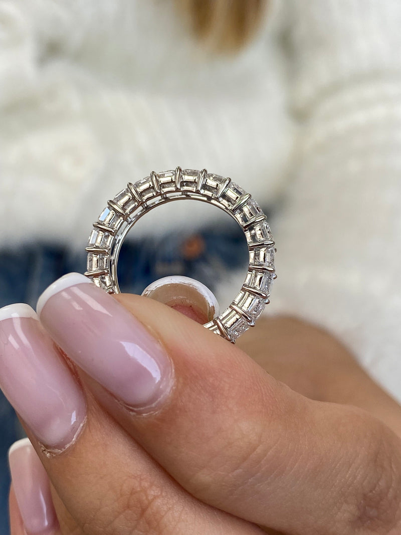 Diamond Eternity Ring 4.86 Carat White Gold 14K