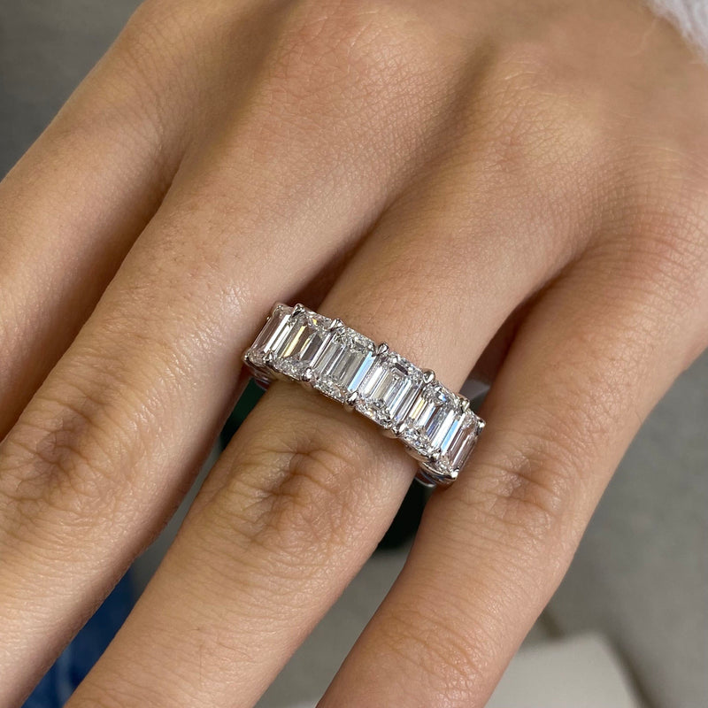 Diamond Eternity Ring 10.86 Carat White Gold 14K