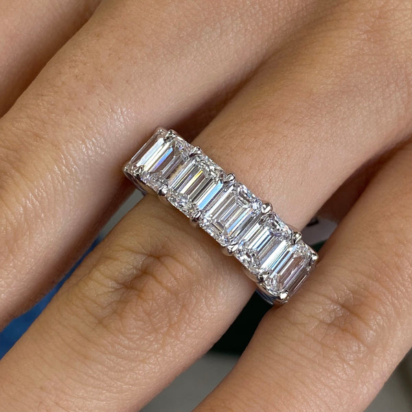 Diamond Eternity Ring 10.86 Carat White Gold 14K