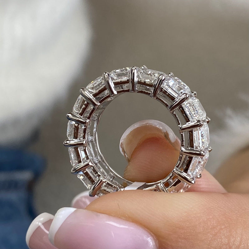 Diamond Eternity Ring 10.86 Carat White Gold 14K