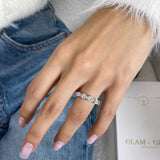 Diamond 5 stone ring 1.64 Carat White Gold 14K