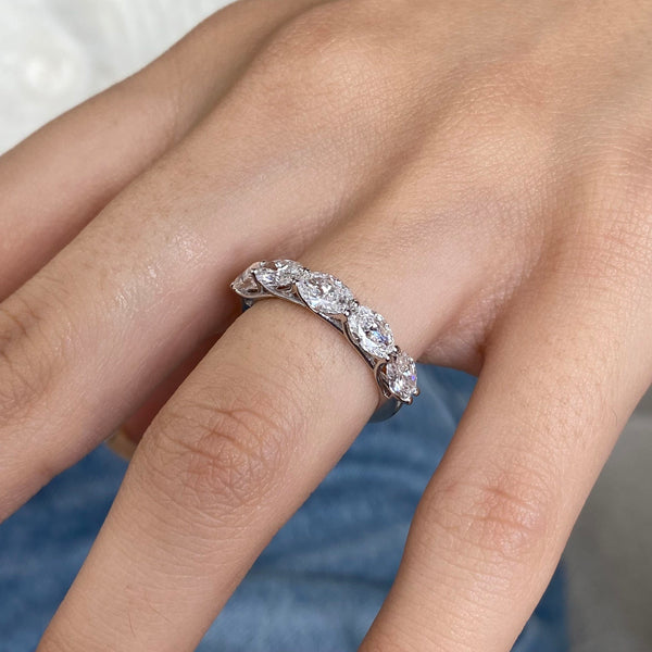 Diamond 5 stone ring 1.64 Carat White Gold 14K