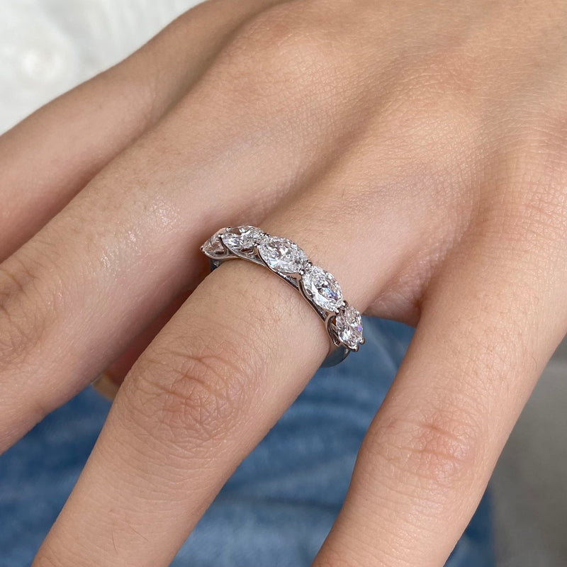 Diamond 5 stone ring 1.64 Carat White Gold 14K