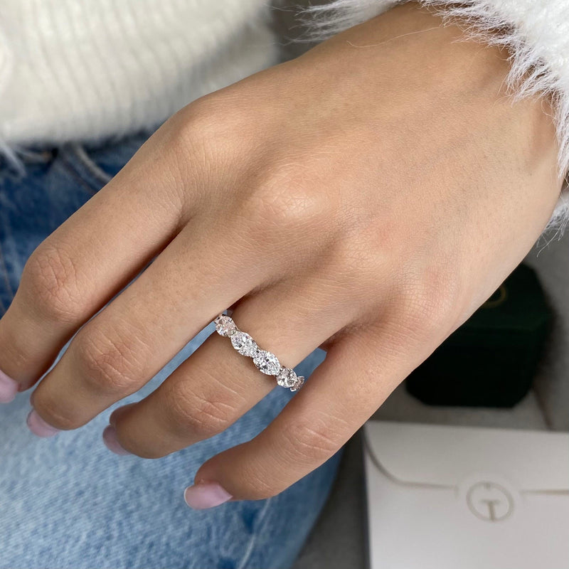 Diamond 5 stone ring 1.64 Carat White Gold 14K