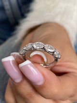 Diamond 5 stone ring 1.64 Carat White Gold 14K